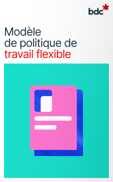 Illustration d'un document papier aux couleurs vives avec texte Modèle de politique de travail flexible