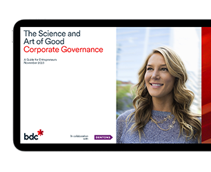 The Science and Art of Good Corporate Governance, a guide for entrepreneurs