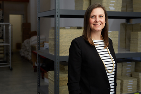 Toni Desrosiers - CEO of Abeego, in her warehouse
