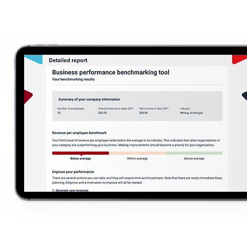 Business productivity benchmarking tool