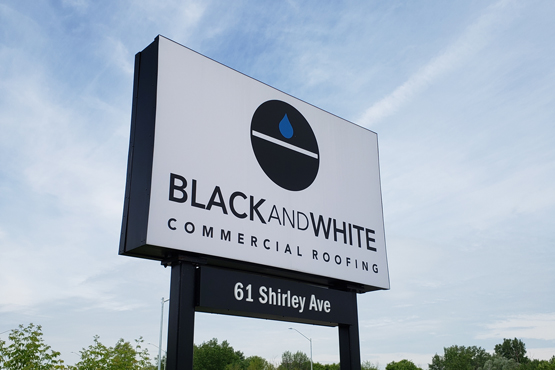 Black and White Commercial Roofing