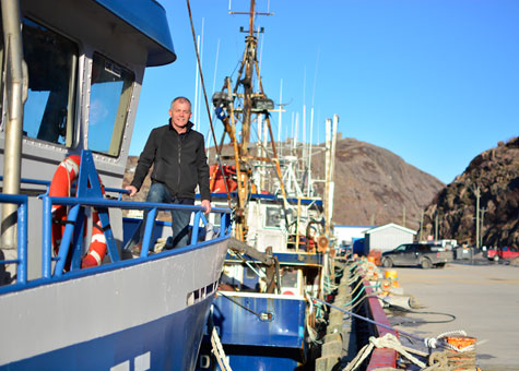 Wayne Coady, owner of Coady's Fishing Company, on his boat