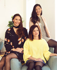 Carolyne Parent and her partners Alyeska Guillaud and Mélanie Heyberger, founders of From Rachel