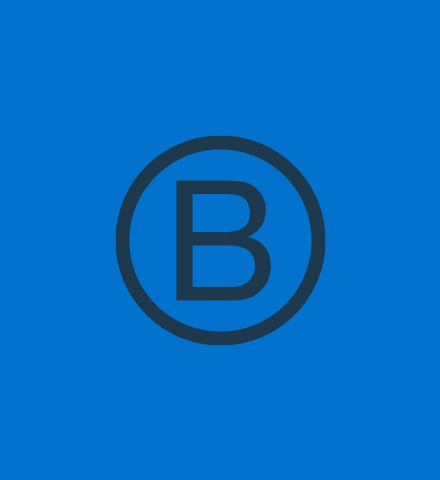 Logo B corp sur fond bleu