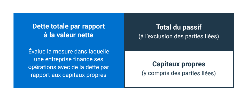 calcul de dette totale par rapport a la valeur nette