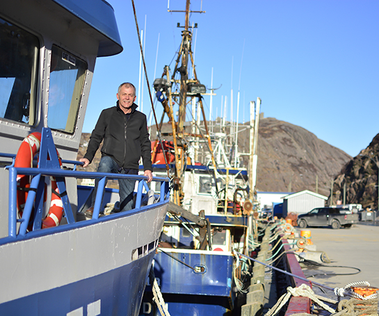 Wayne Coady, owner of Coady's Fishing Company, on his boat