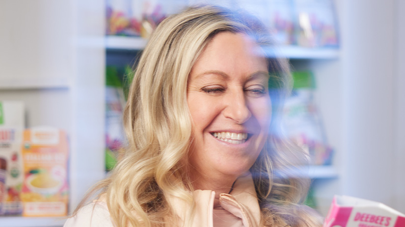 Dionne Laslo-Baker, Deebee's Organics CEO, with one of her products