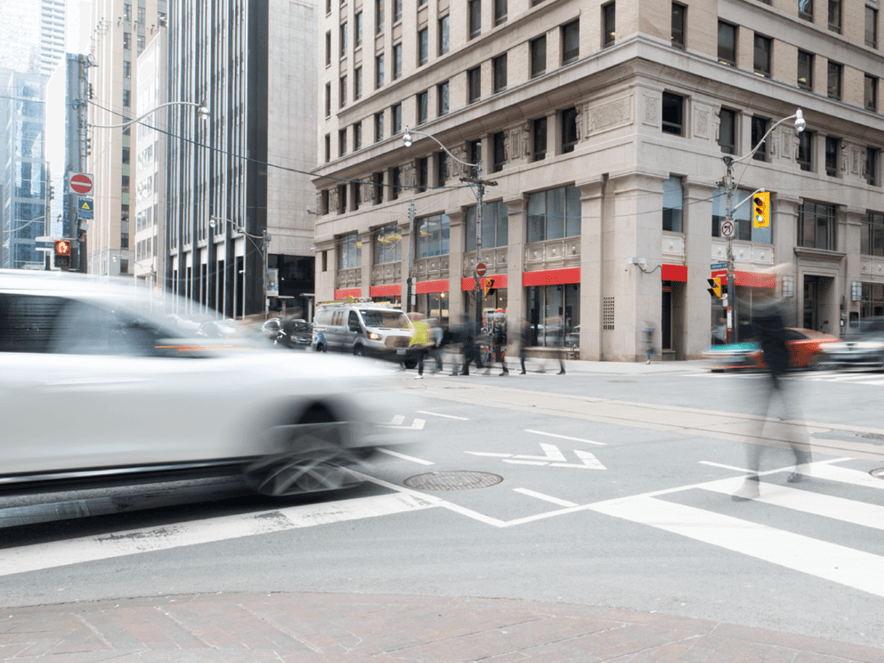 white car in movement