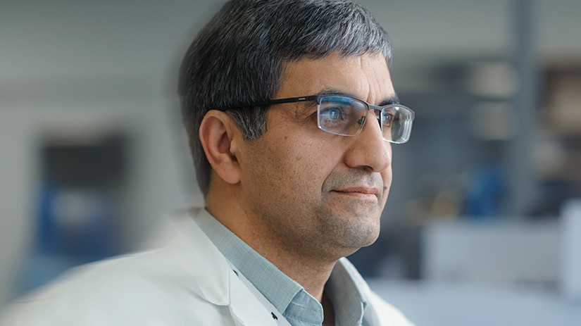 middle eastern mature pharmacist wearing glasses
