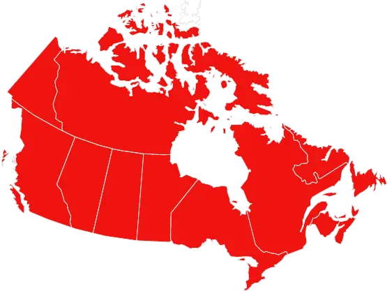 Blue infographic map of Canada