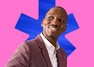 Black man with purple vest