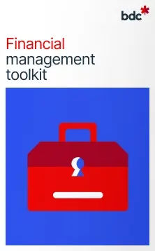 Illustration of a red toolkit with the text Financial Management toolkit