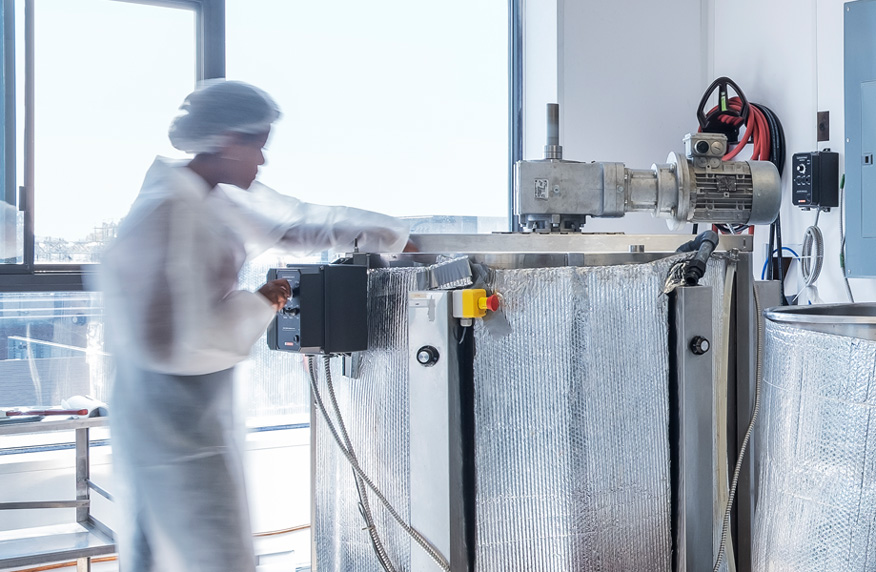 Worker in Zorah Cosmetiques' laboratory