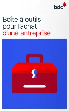 illustration d'une boîte à outils rouge avec le texte boîte à outils pour l'achat d'une entreprise