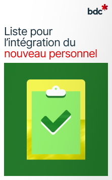 Illustration d'un presse-papiers aux couleurs vives avec le texte Liste pour l'intégration du nouveau personnel