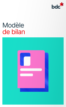 Illustration d'un document papier aux couleurs vives avec texte Modèle de bilan