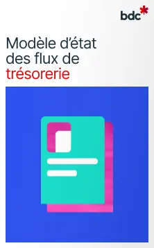 Illustration d'un document papier aux couleurs vives avec texte Modèle d'État des flux de trésorerie