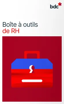 Illustration d'une boîte à outils rouge avec le texte Boîte à outils de RH