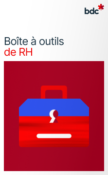 Illustration d'une boîte à outils rouge avec le texte Boîte à outils de RH