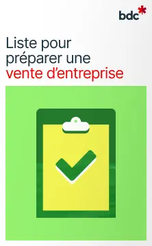 Illustration d'un presse-papiers aux couleurs vives avec le texte Liste pour préparer une vente d'entreprise