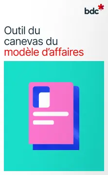  Illustration d'un document papier aux couleurs vives avec texte Outil du canevas du modèle d'affaires