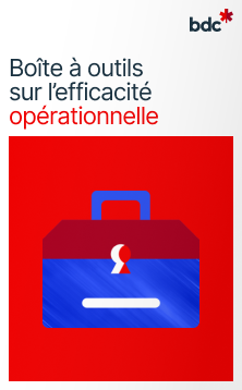  Illustration d'une boîte à outils bleue avec le texte Boîte à outils sur l'efficacité opérationnelle