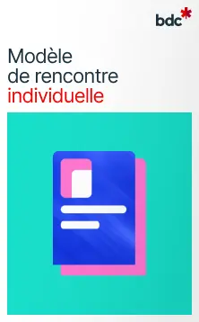 Illustration d'un document papier aux couleurs vives avec texte Modèle de rencontre individuelle