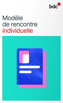 Illustration d'un document papier aux couleurs vives avec texte Modèle de rencontre individuelle