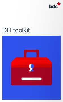 Illustration of a red toolkit with the text dei toolkit