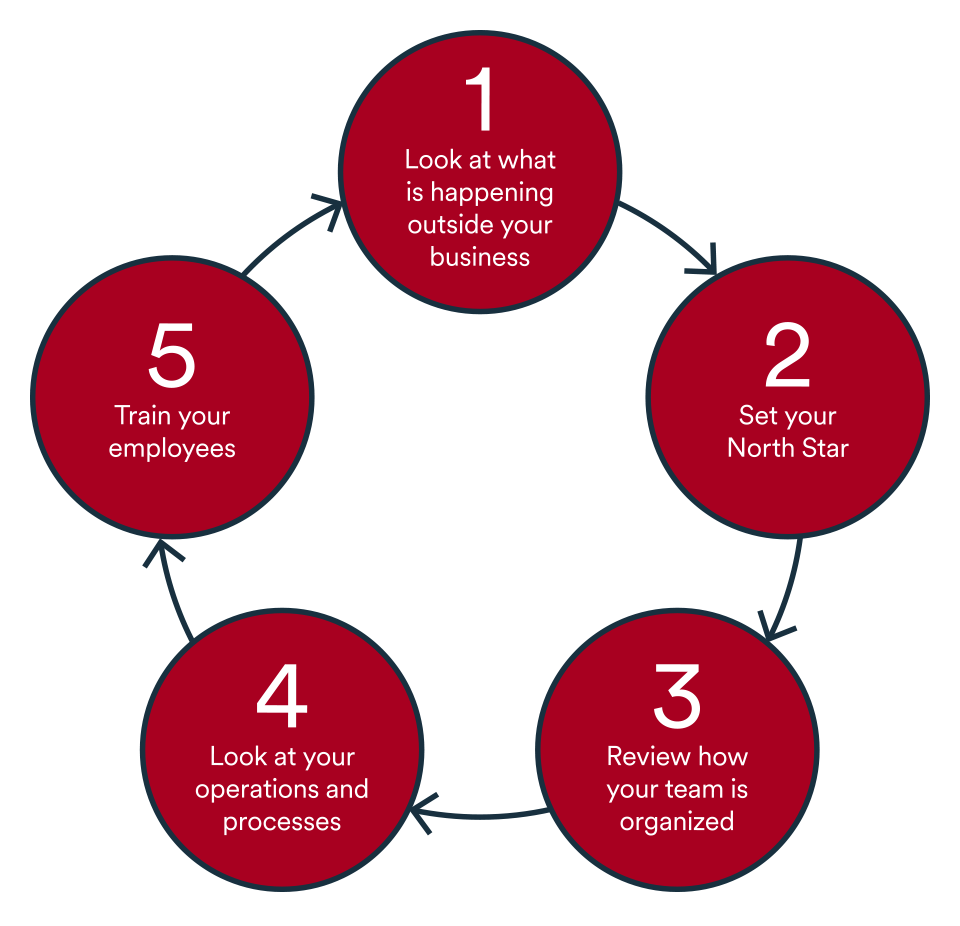 Cycle of 5 habits to improve efficiency and profitability