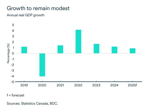 MEL April 2025 graph: Real GDP growth