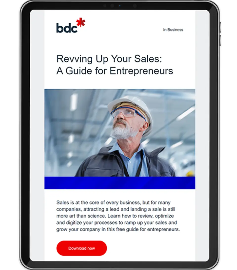 English InBusiness iPad mockup