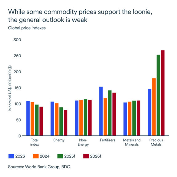 MEL November 2025 graph: Global price indexes