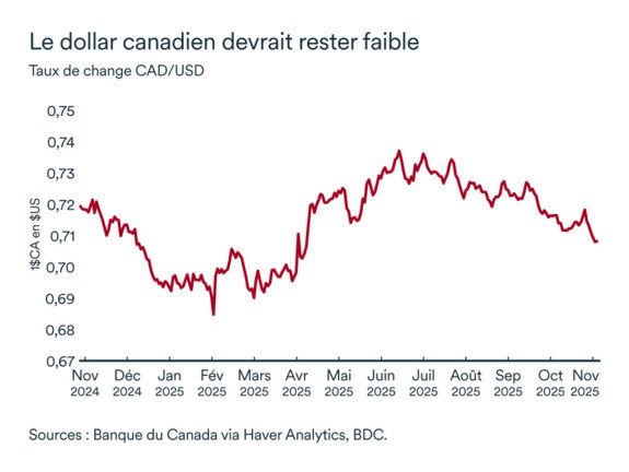 Graphique LÉM novembre 2025 : Taux de change